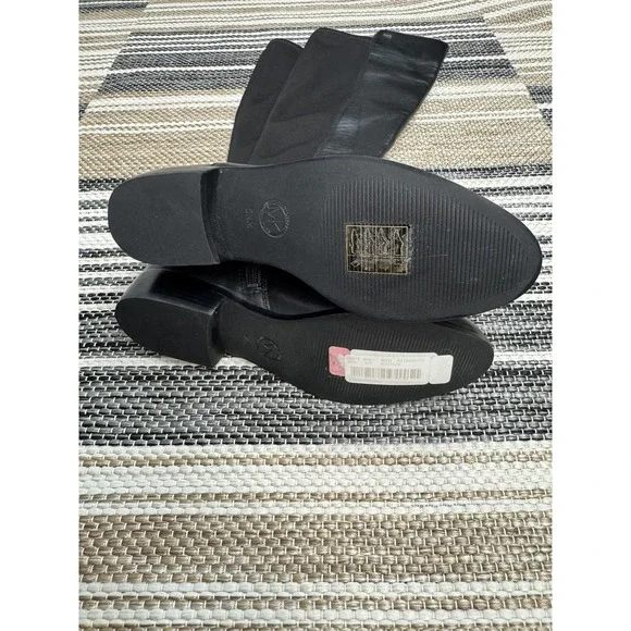 Michael Kors Boots Womens Size‎ 5.5 Black Leather Knee High Stretch Riding - Picture 9 of 10